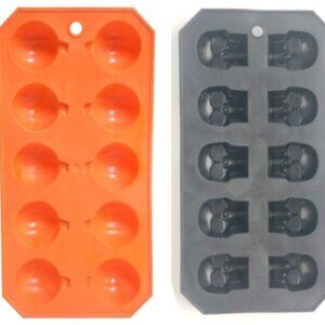 Halloween Pumpkin & Skulls Ice Cube Trays Molds